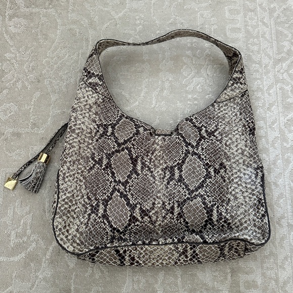 Vintage Tassel Genuine Leather Snakeskin Patterned Women's Bag - Picture 3 of 5